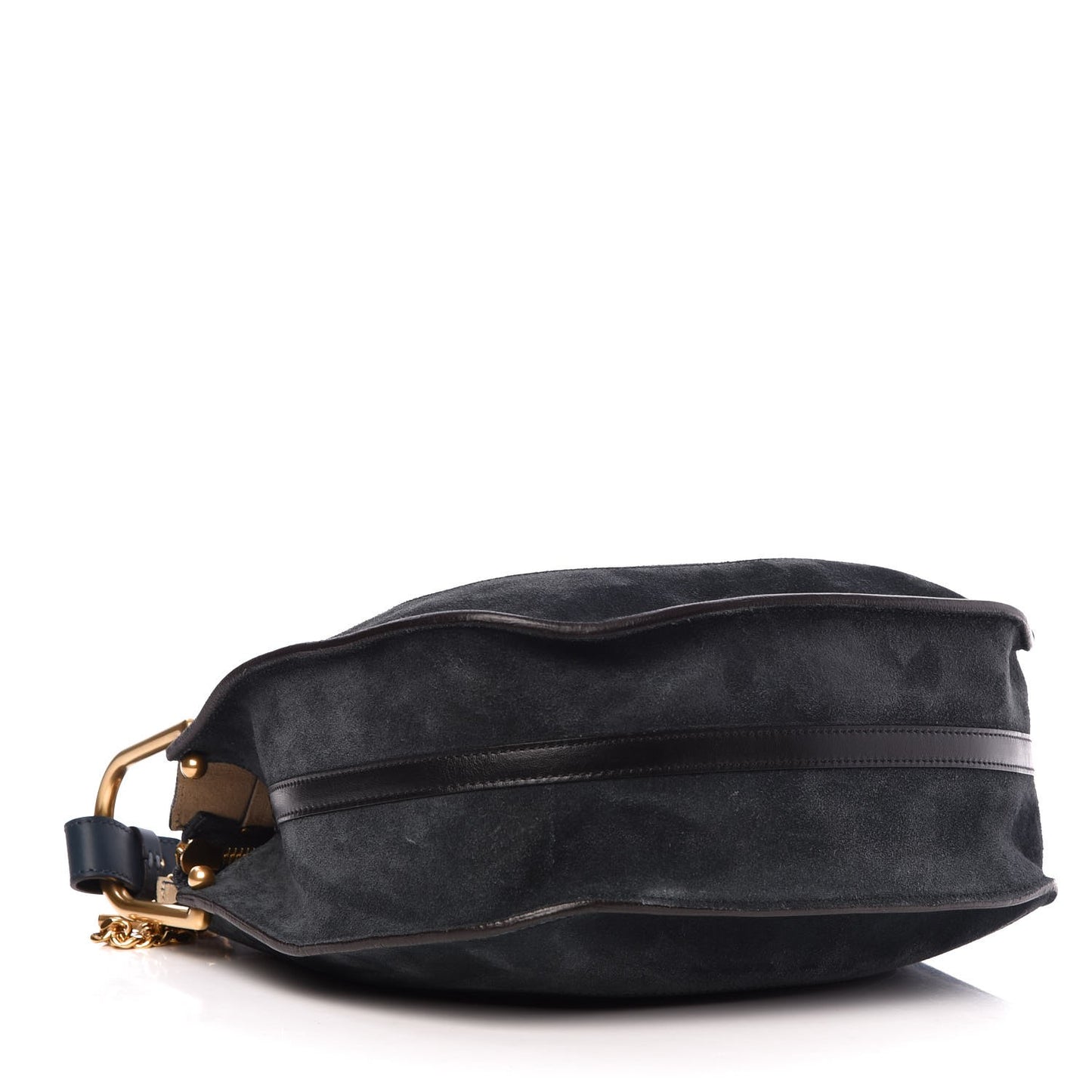 Calfskin Suede Small Hayley Hobo Silver Blue