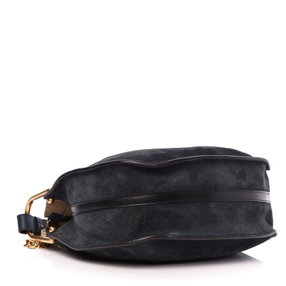 Chloe Calfskin Suede Small Hayley Hobo Silver Blue 4 of 9