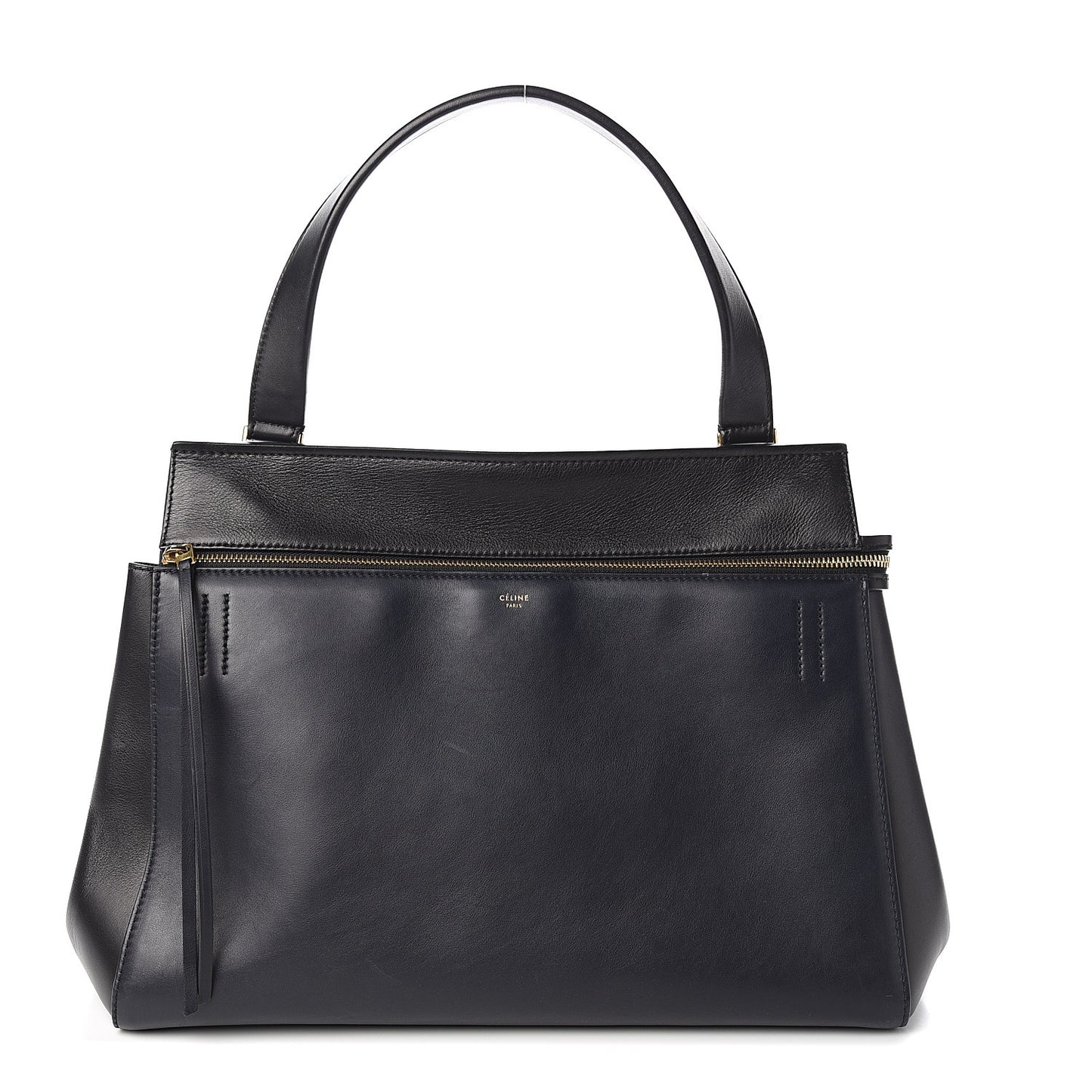 Supple Calfskin Medium Edge Shoulder Bag Black