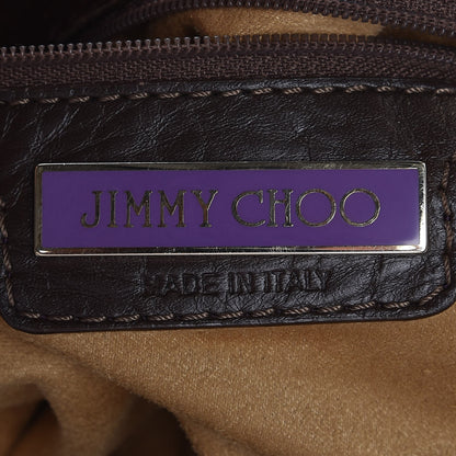 Jimmy Choo Suede Watersnake Trim Alex Shoulder Bag Cognac 6 of 8