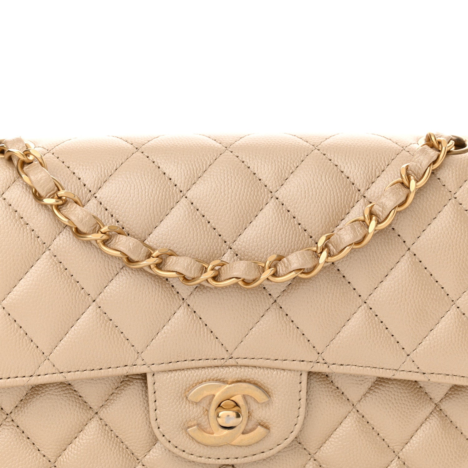 Chanel Metallic Caviar Quilted Small Double Flap Gold 8 of 11