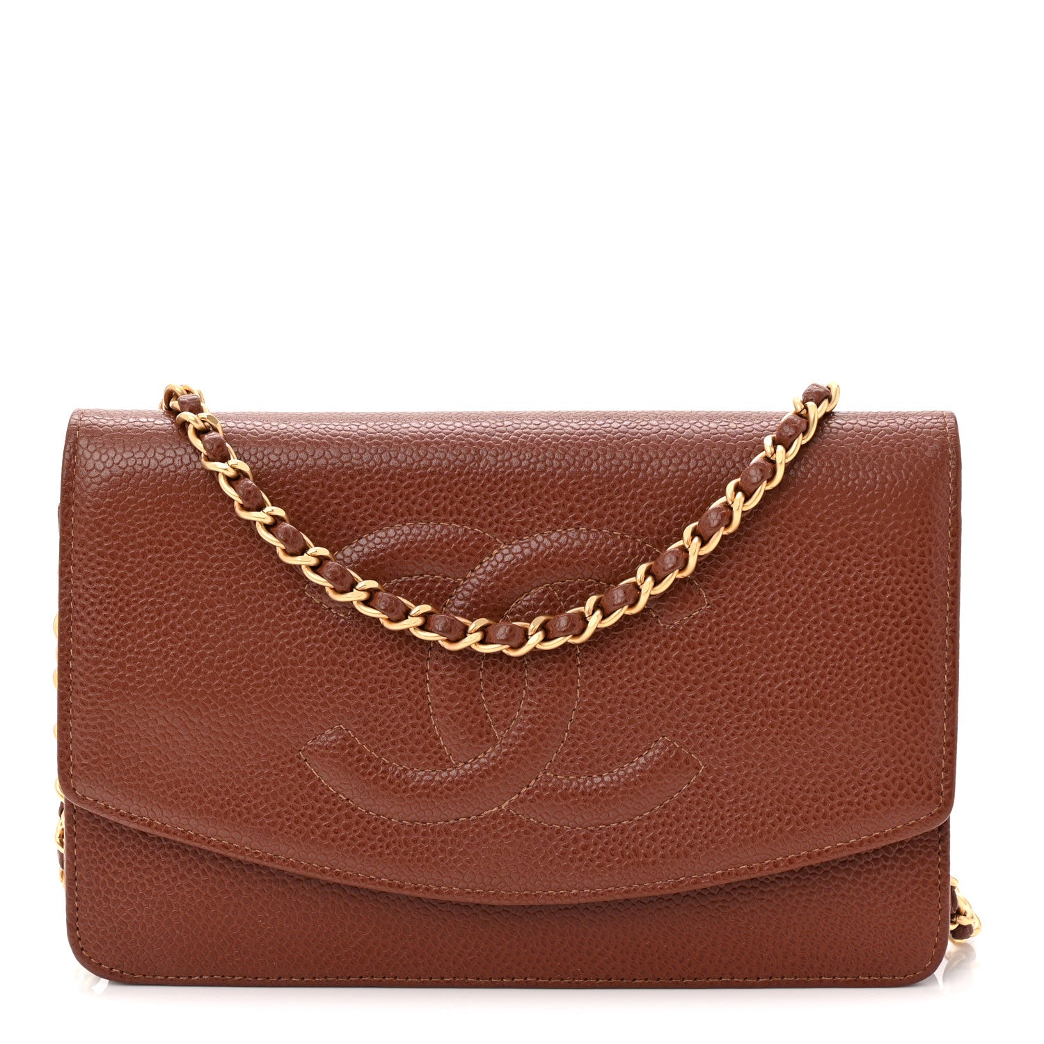 Chanel Caviar Timeless CC Wallet On Chain WOC Dark Brown 1 of 11