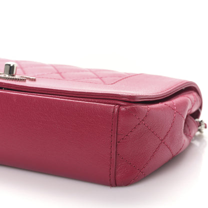 Chanel Iridescent Sheepskin Quilted Small Vintage Mademoiselle Flap Dark Pink 9 of 9