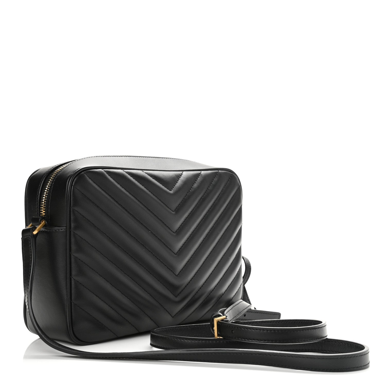 Saint Laurent Calfskin Matelasse Monogram Lou Camera Bag Black 3 of 11