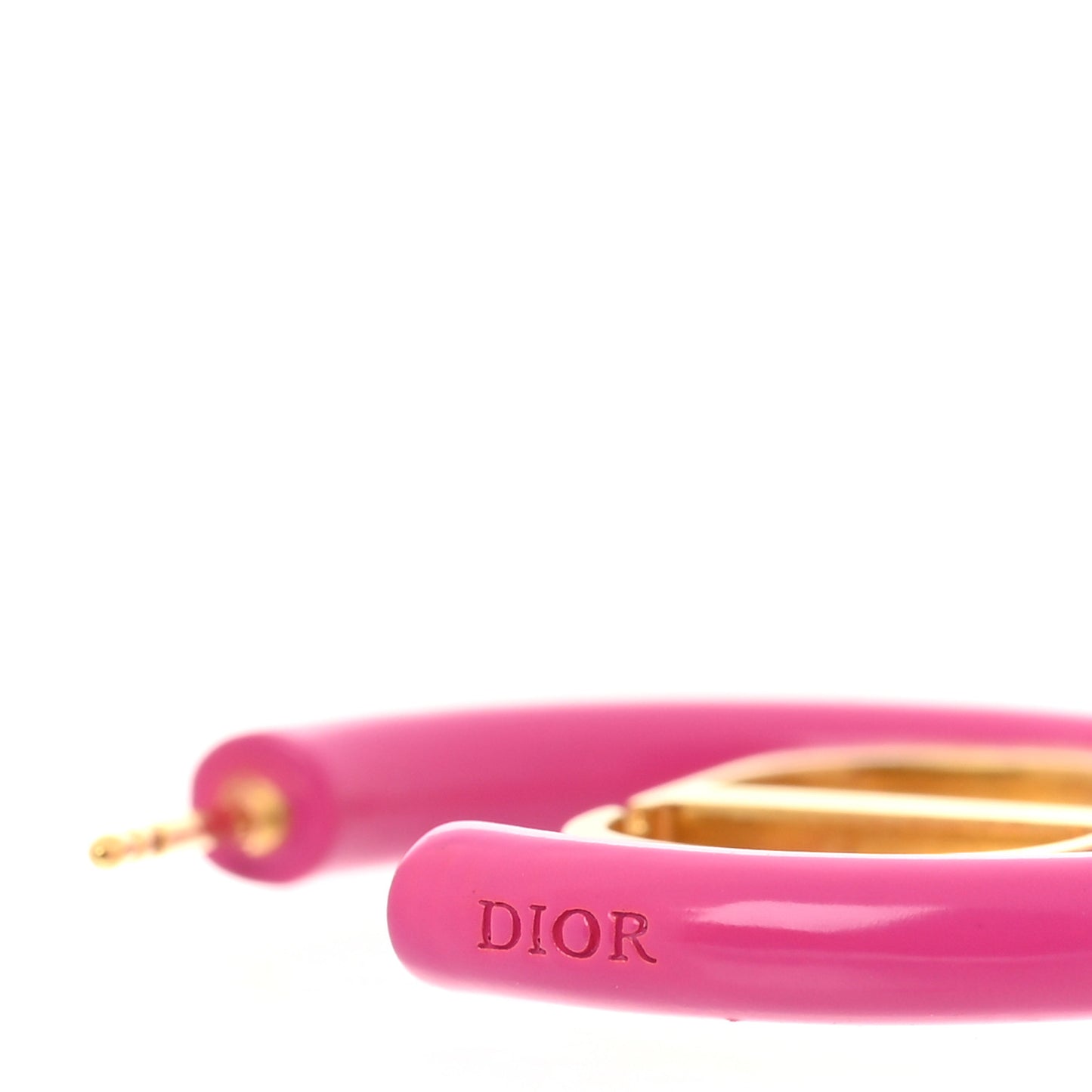 Metal Enamel 30 Montaigne Hoop Earrings Pink Gold