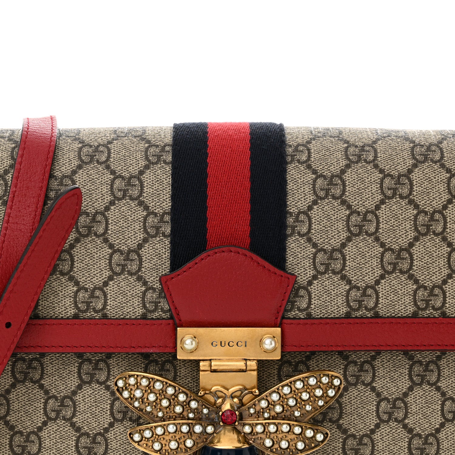 Gucci GG Supreme Monogram Medium Queen Margaret Shoulder Bag Red 8 of 12
