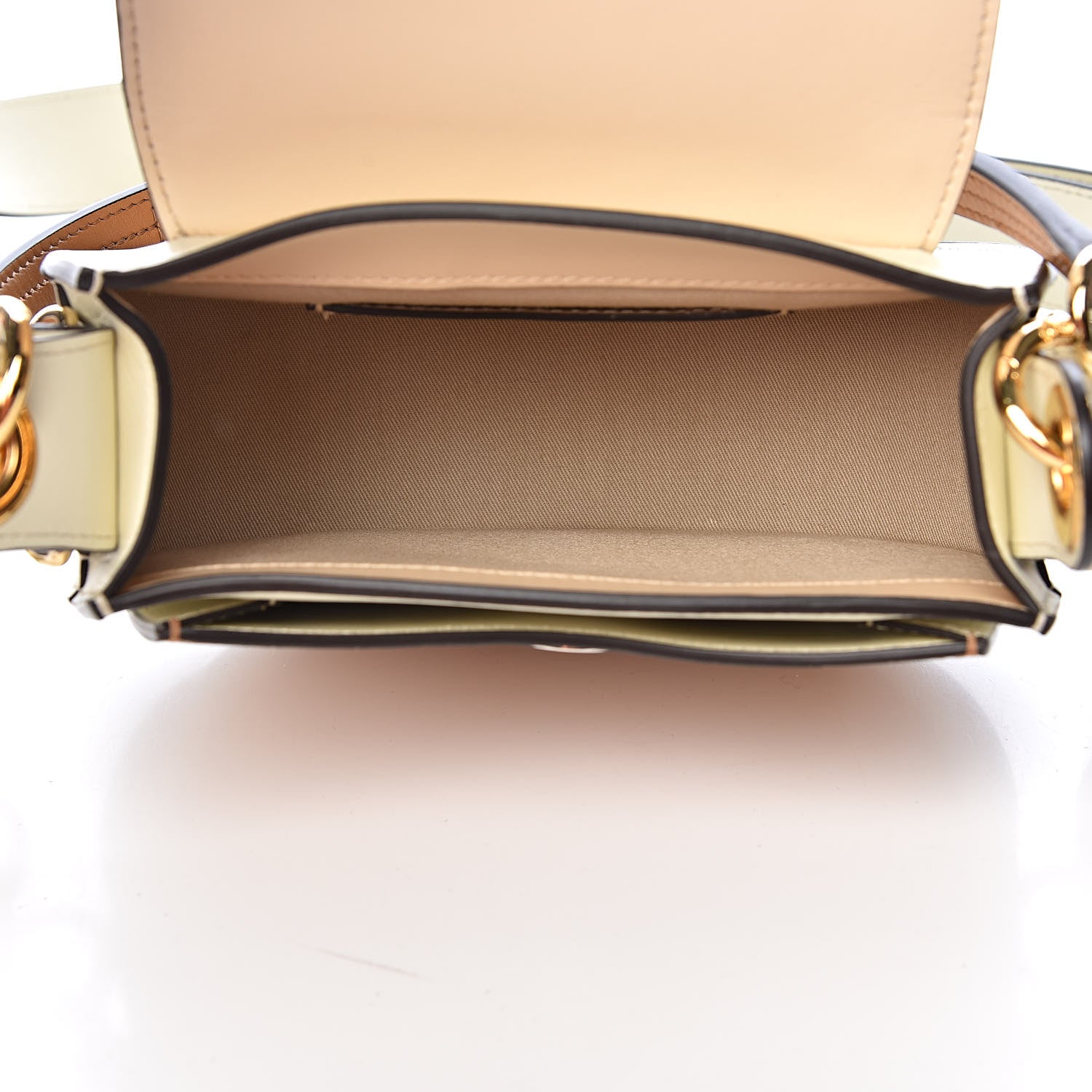 Chloe Calfskin Crocodile Embossed Small Tess Bag White Beige 5 of 9