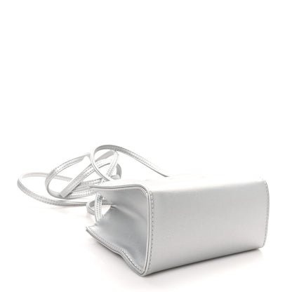 Telfar Metallic Vegan Leather Small Shopping Bag Silver 4 of 9