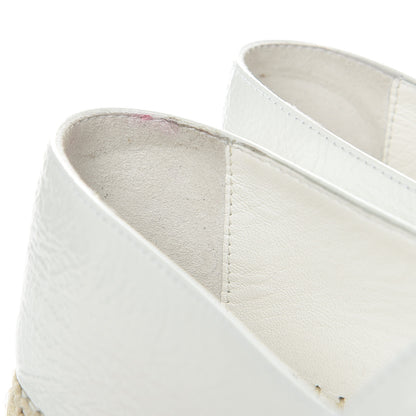 Chanel Distressed Patent CC Espadrilles 37 White 11 of 11