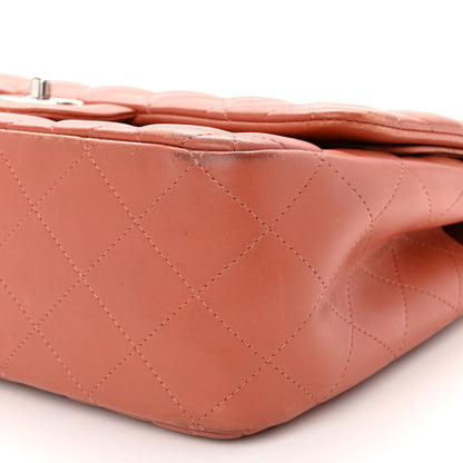 Chanel Lambskin Quilted Jumbo Double Flap Orange 10 of 14