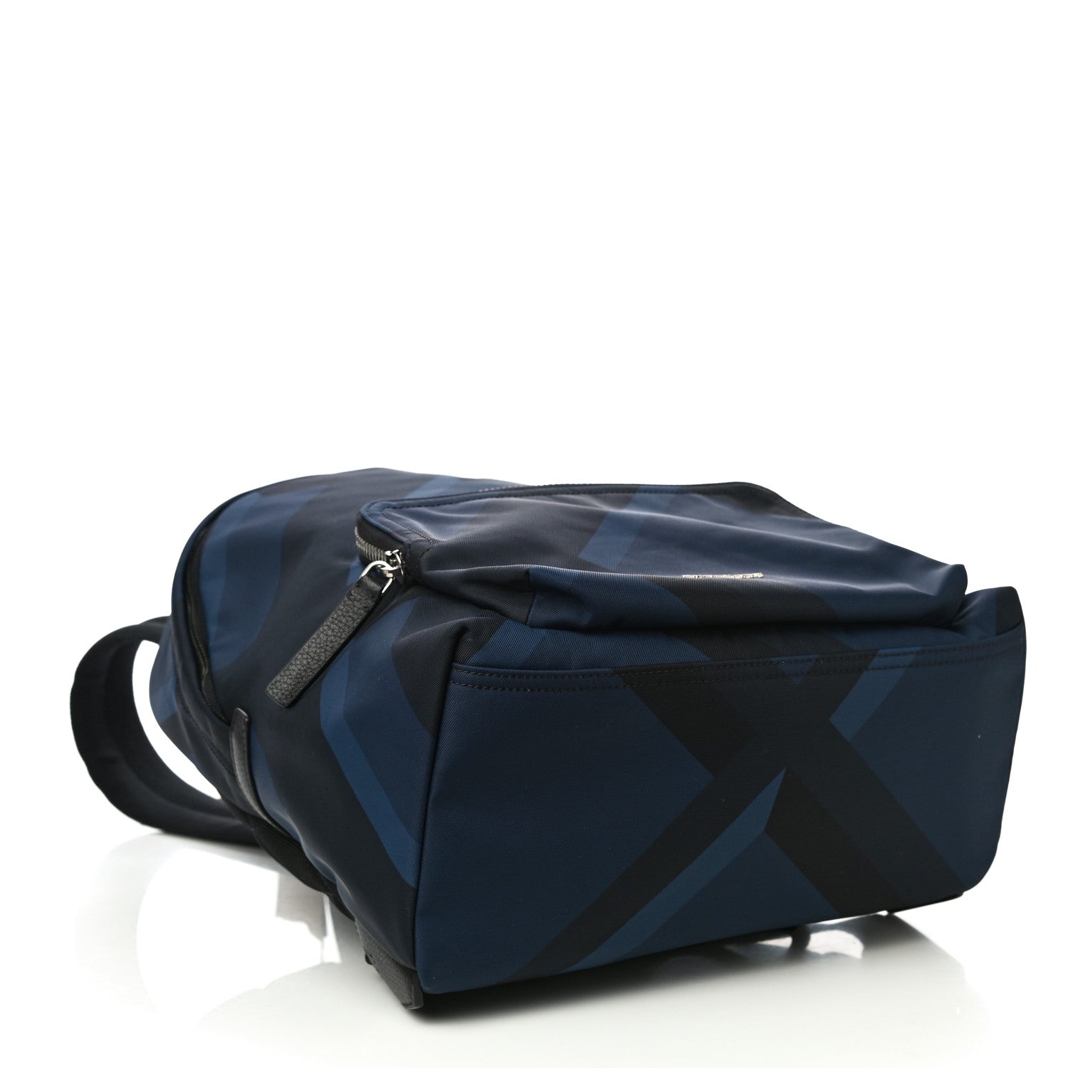 Burberry Nylon Check Print Abbeydale Simple Backpack Navy 3 of 8