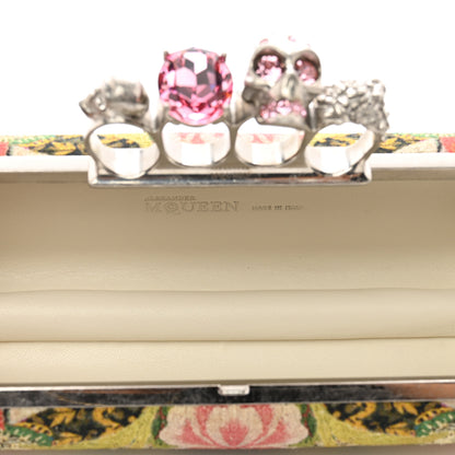 Alexander McQueen Printed Canvas Floral Knuckle Box Clutch Red 5 of 11