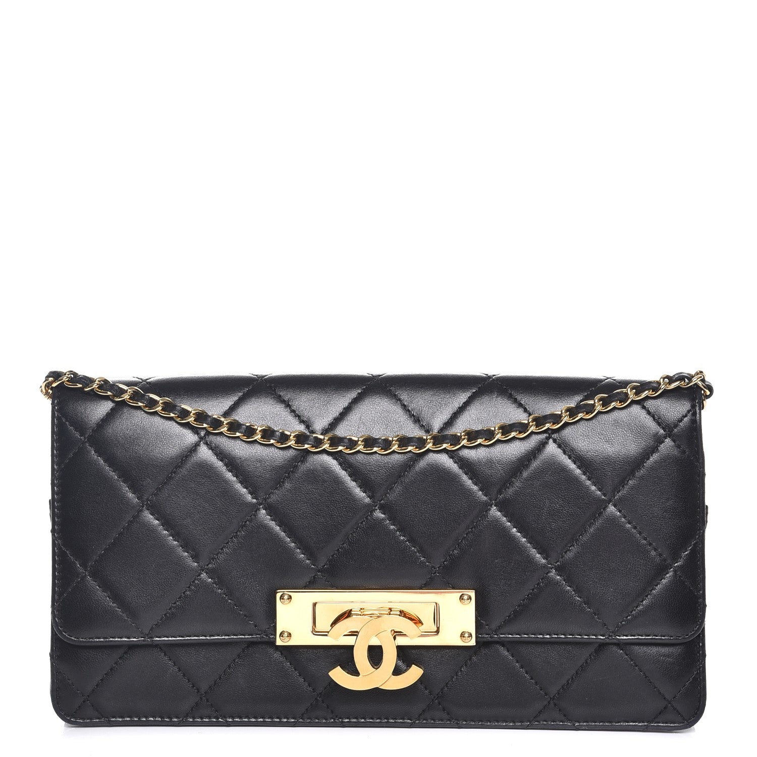Chanel Lambskin Quilted Golden Class Wallet on Chain WOC Black 1 of 7