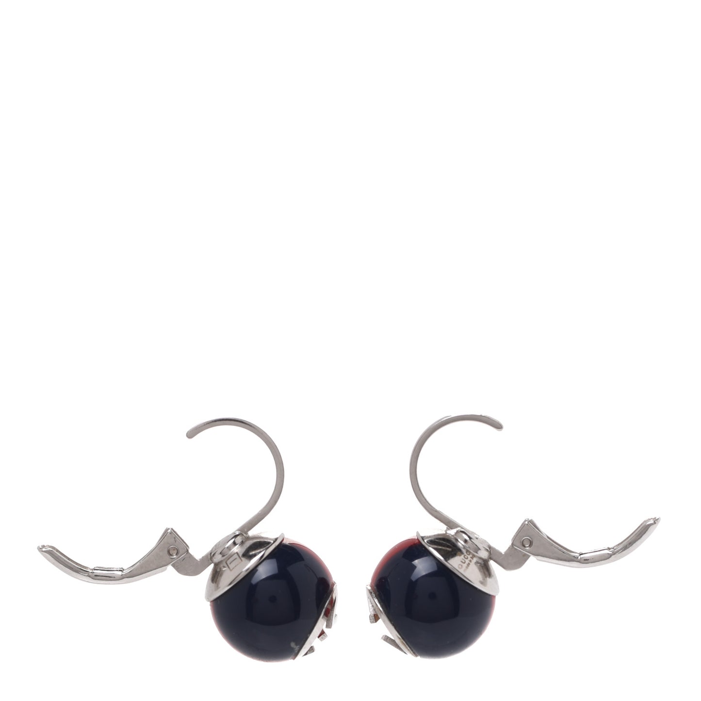 Resin Web Earrings Red Blue White