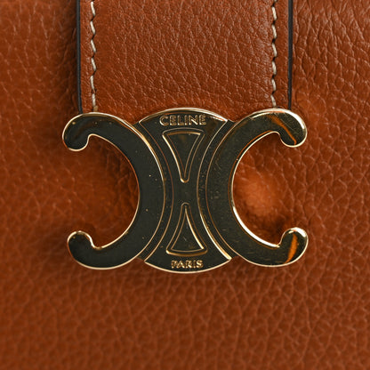 Celine Grained Calfskin Triomphe Medium Strap Nino Wallet Tan 9 of 10