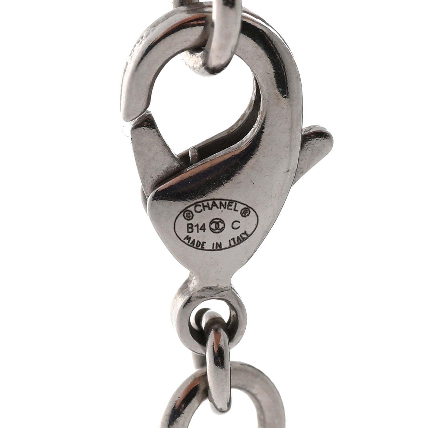 Chanel Crystal Butterfly CC Lariat Necklace Silver 6 of 6