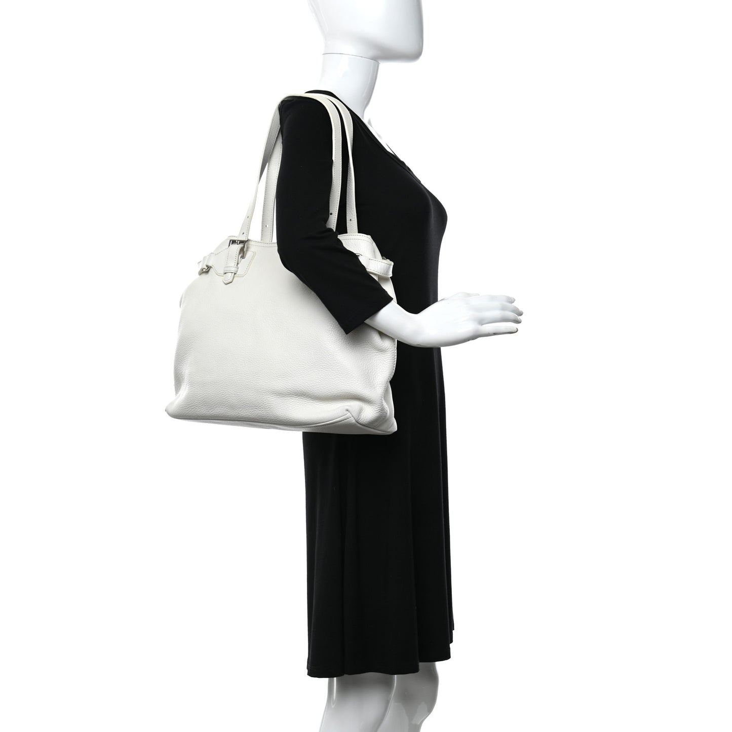 Vitello Daino Shoulder Bag White