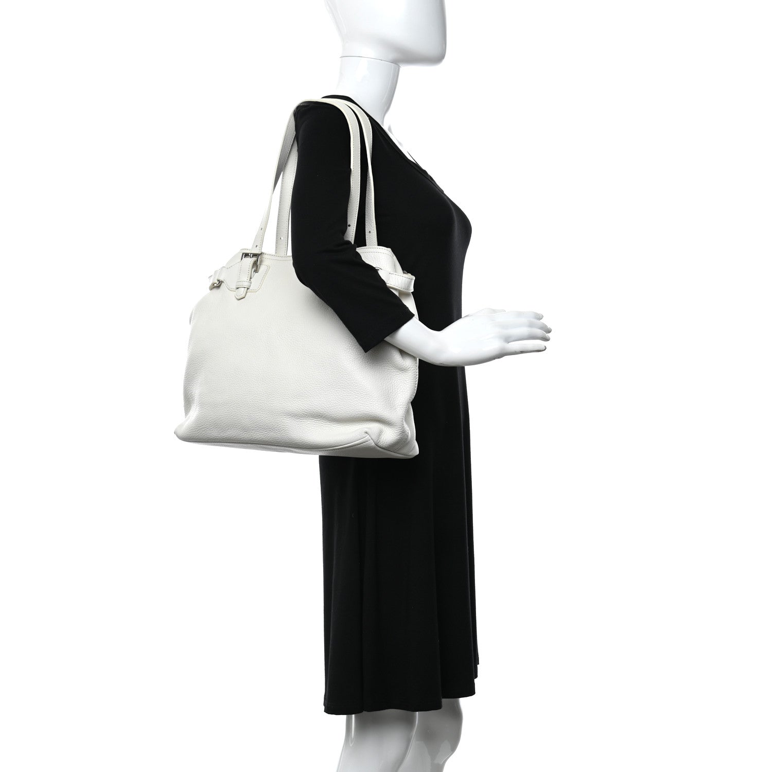 Prada Vitello Daino Shoulder Bag White 2 of 13