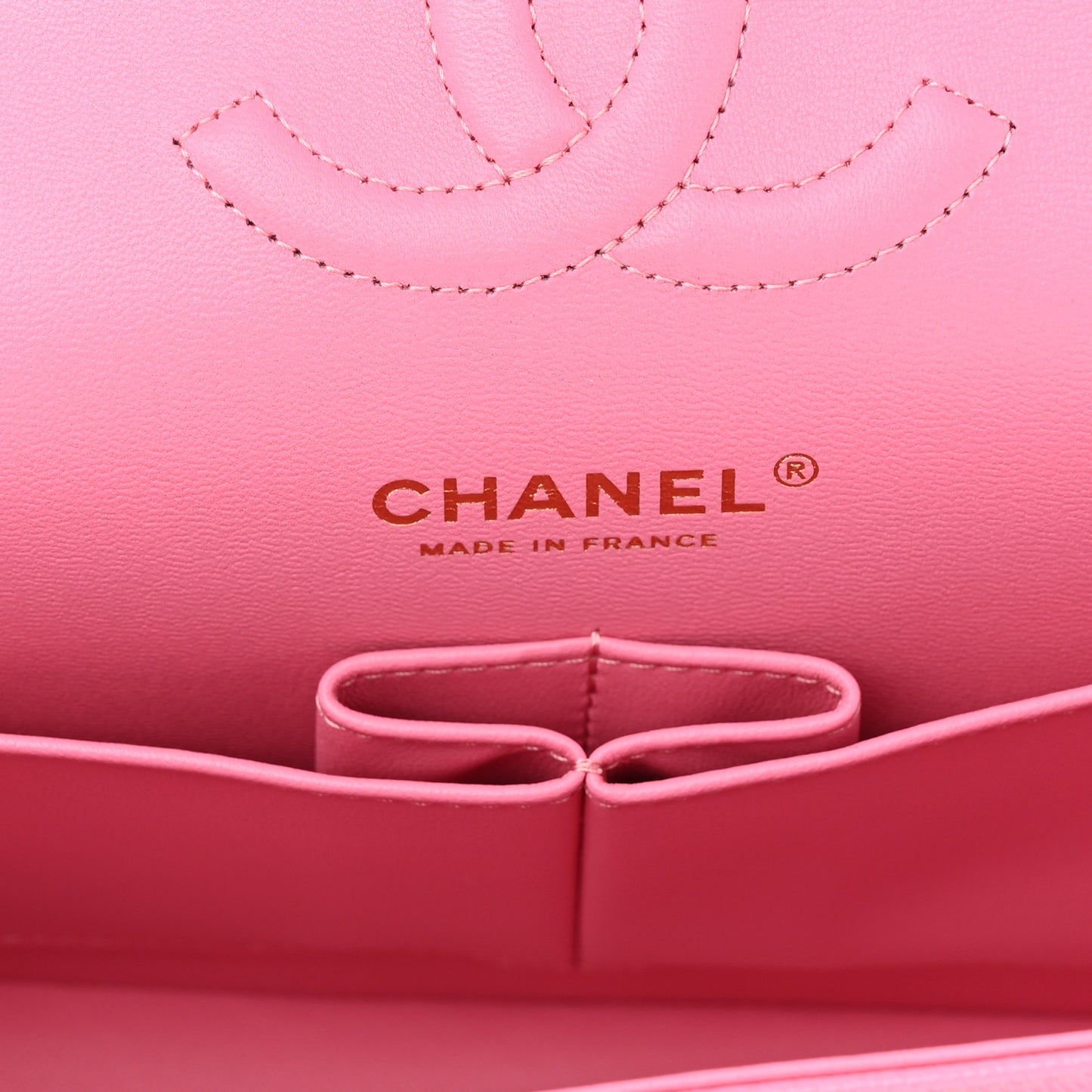 Caviar Quilted Medium Double Flap Pink