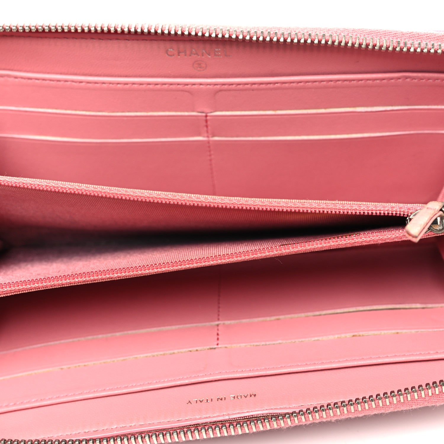 Chanel Lambskin Quilted Large Gusset Zip Around Wallet Pink 5 of 13