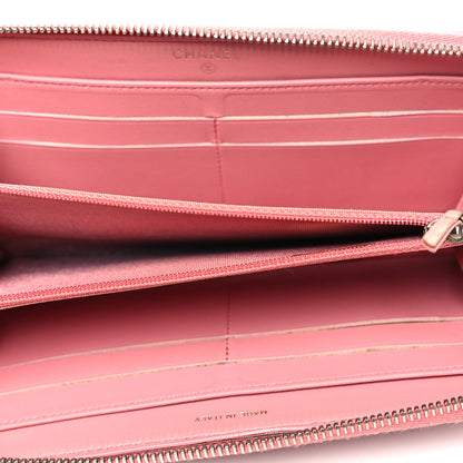 Chanel Lambskin Quilted Large Gusset Zip Around Wallet Pink 5 of 13