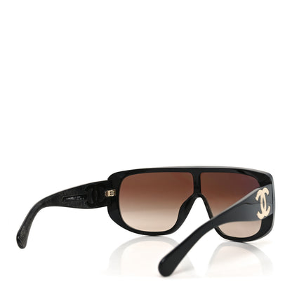 Chanel Acetate Shield Sunglasses 5495 Black 4 of 7