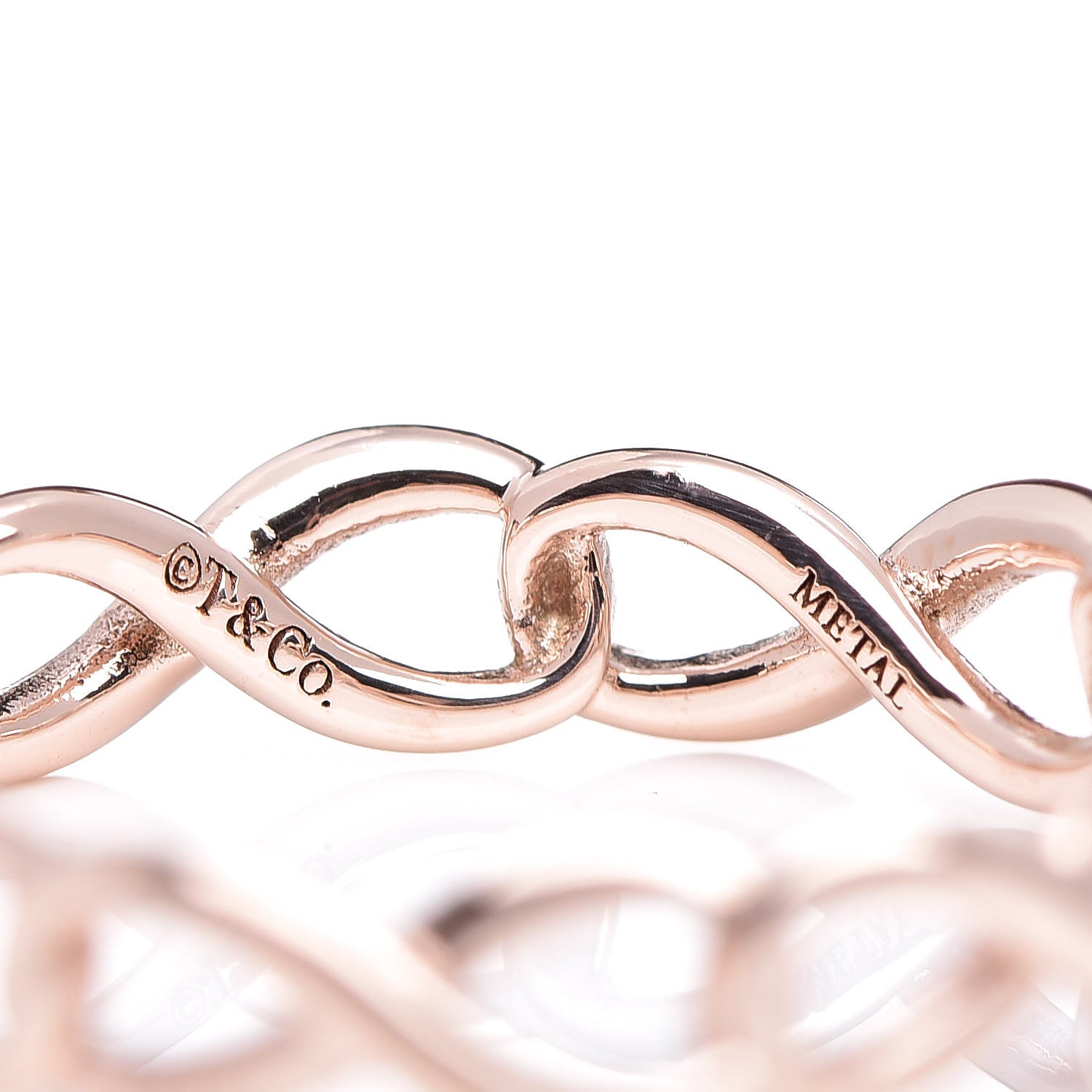 Tiffany 18K Rose Gold Narrow Infinity Band Ring 49 4.75 4 of 4