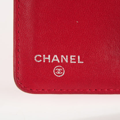 Chanel Lizard Quilted Yen Wallet Red 6 of 9