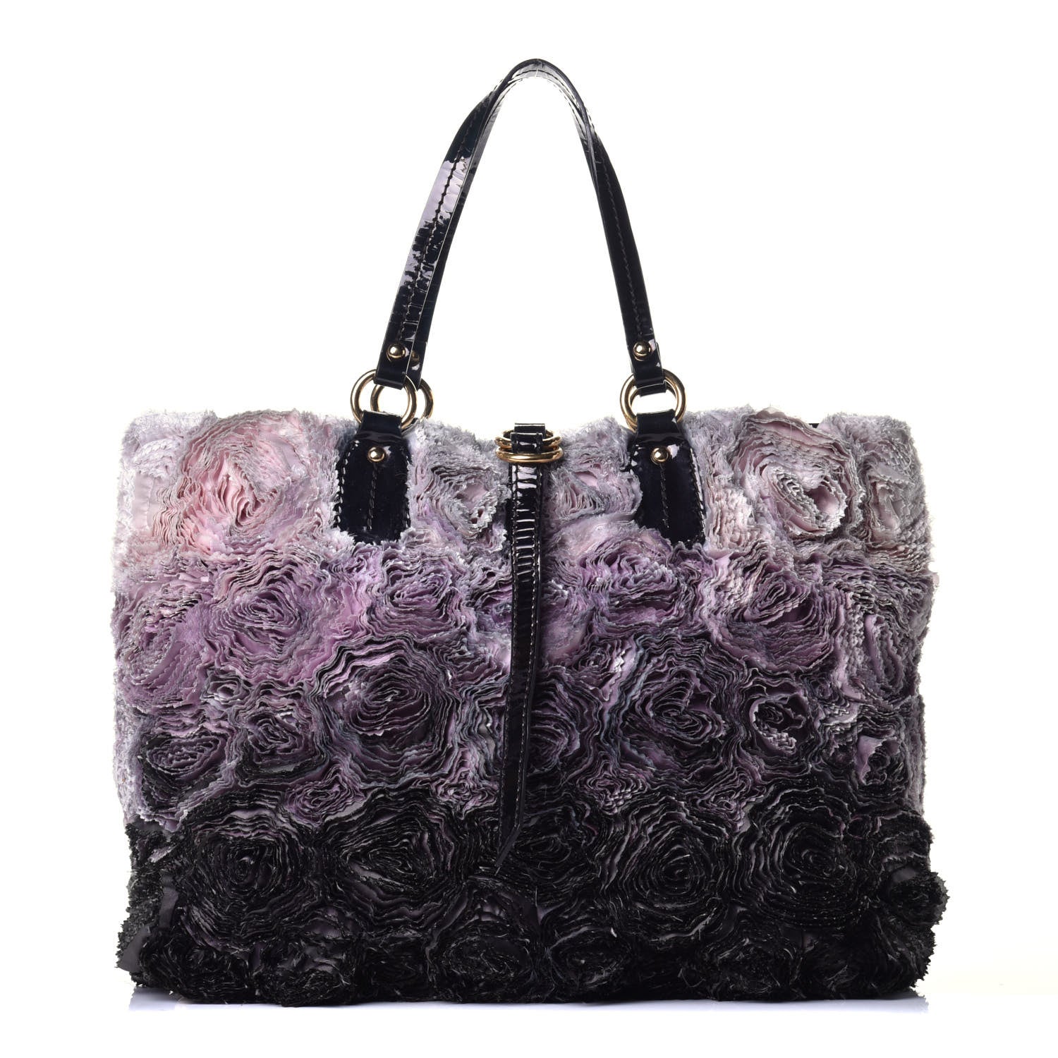 Valentino Garavani Silk Georgette Rosier Tote Purple 1 of 8