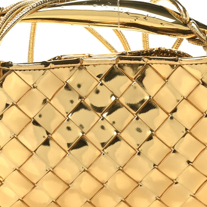 Bottega Veneta Mirror Laminated Nappa Intrecciato Mini Sardine Bag Gold 8 of 10