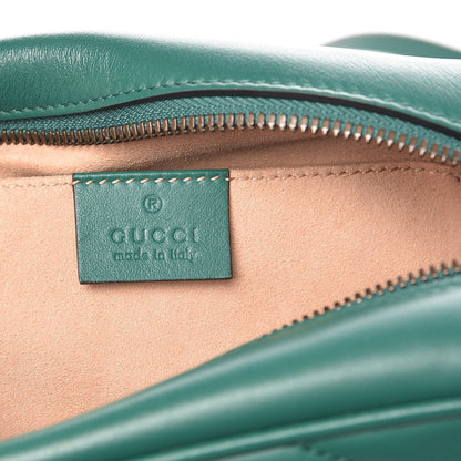 Gucci Calfskin Matelasse Small GG Marmont Chain Shoulder Bag Emerald Green 6 of 9