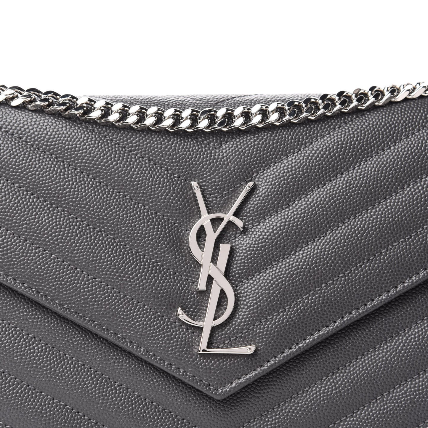 Grain De Poudre Matelasse Chevron Monogram Chain Wallet Storm