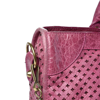 Balenciaga Agneau Laser Cut Cross Classic Gold Hardware City Cyclamen 12 of 12