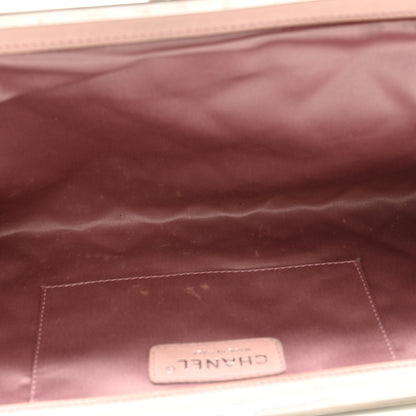Chanel Lambskin Quilted Pearl Kiss Lock Clutch Black White 6 of 15
