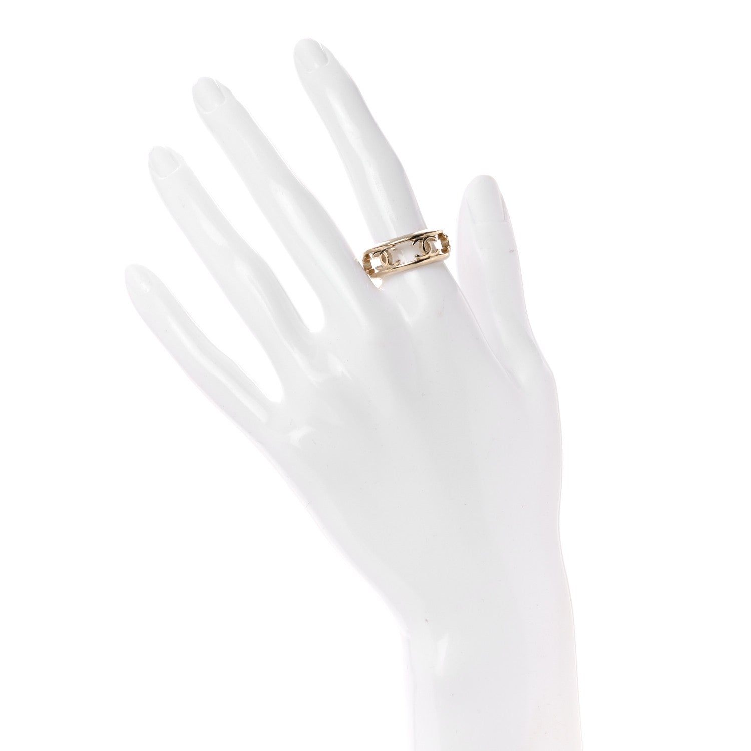 Chanel Metal Chain CC Ring 7 Golden 2 of 5
