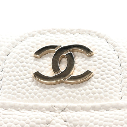 Chanel Caviar Quilted Flap Card Holder Wallet White 11 of 12