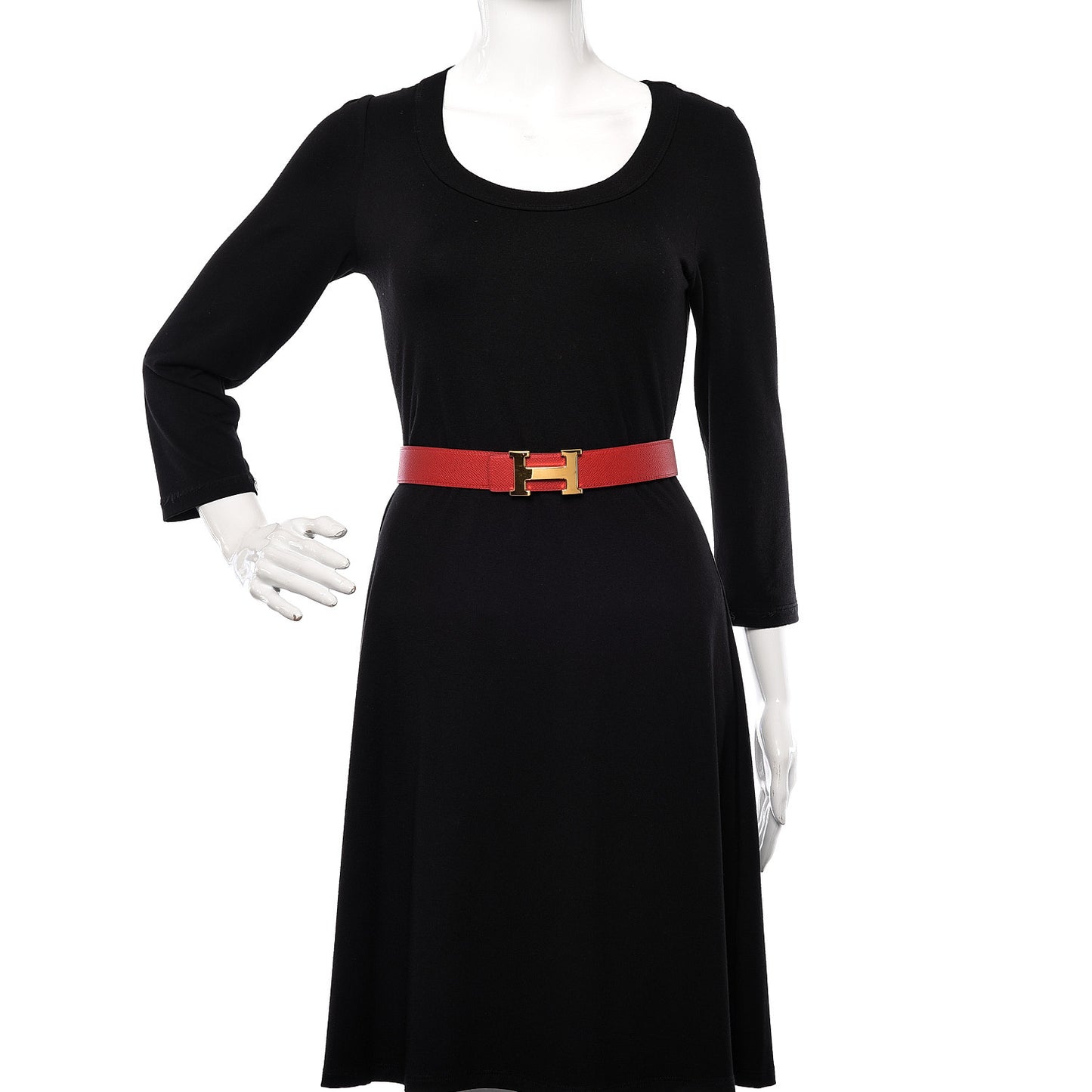 Swift Epsom 32mm H Belt 85 Rouge Casaque Rouge H