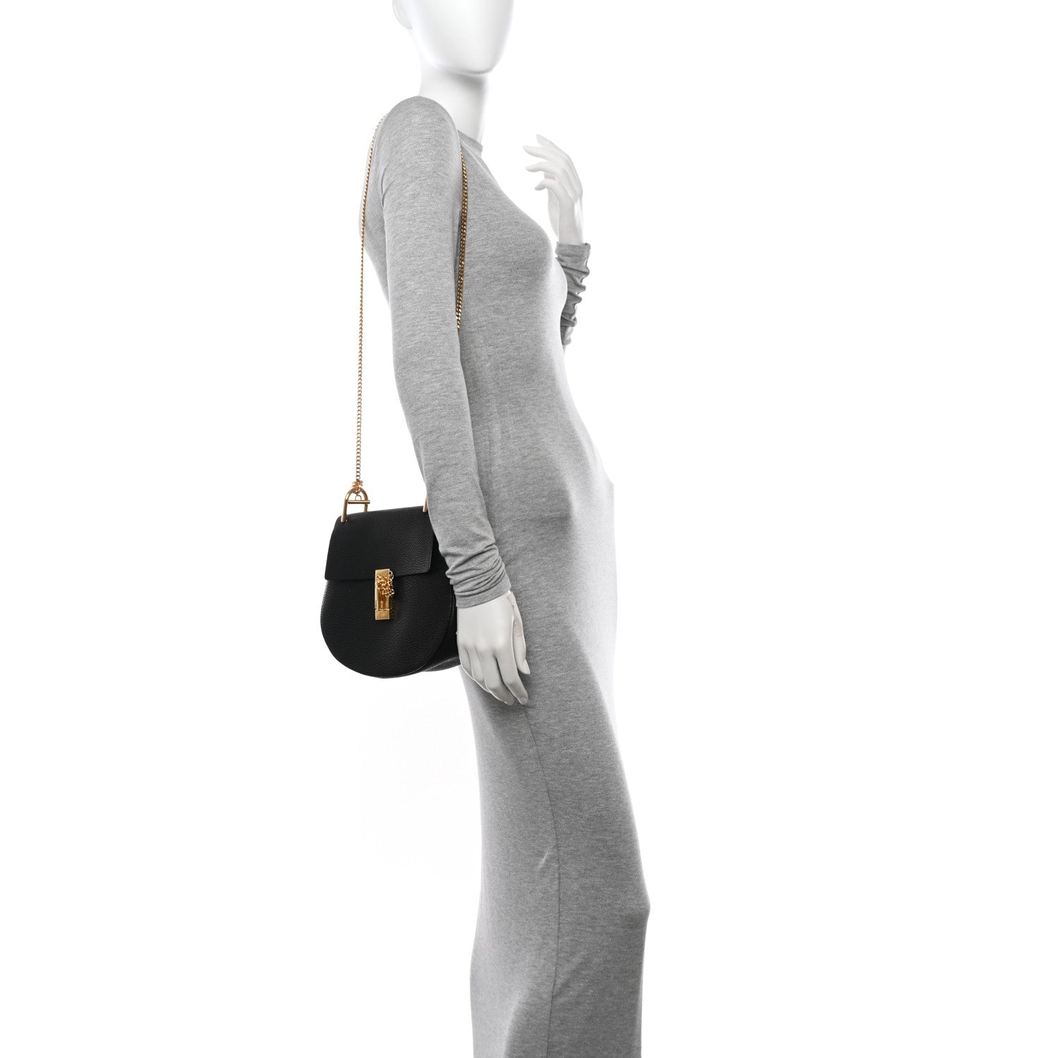 Chloe Grained Lambskin Drew Shoulder Bag Black 2 of 11