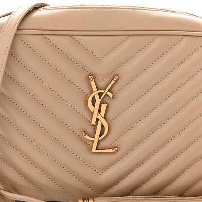 Saint Laurent Calfskin Matelasse Monogram Lou Camera Bag Dark Beige 8 of 10