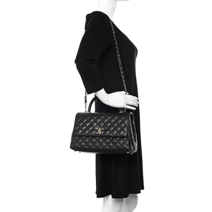Chanel Caviar Quilted Small Coco Handle Flap Black 2 of 12