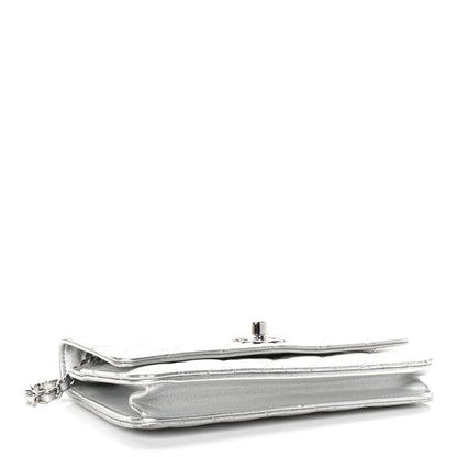 Chanel Metallic Lambskin Quilted Trendy CC Wallet On Chain WOC Silver 3 of 8