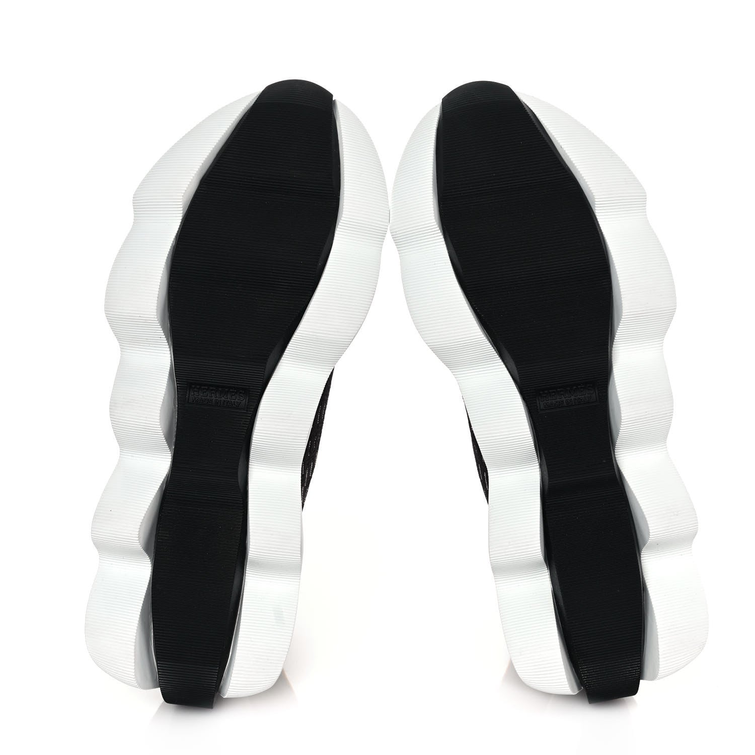 Hermes Technical Canvas Goatskin Womens Eclair Sneakers 36 Black 5 of 8