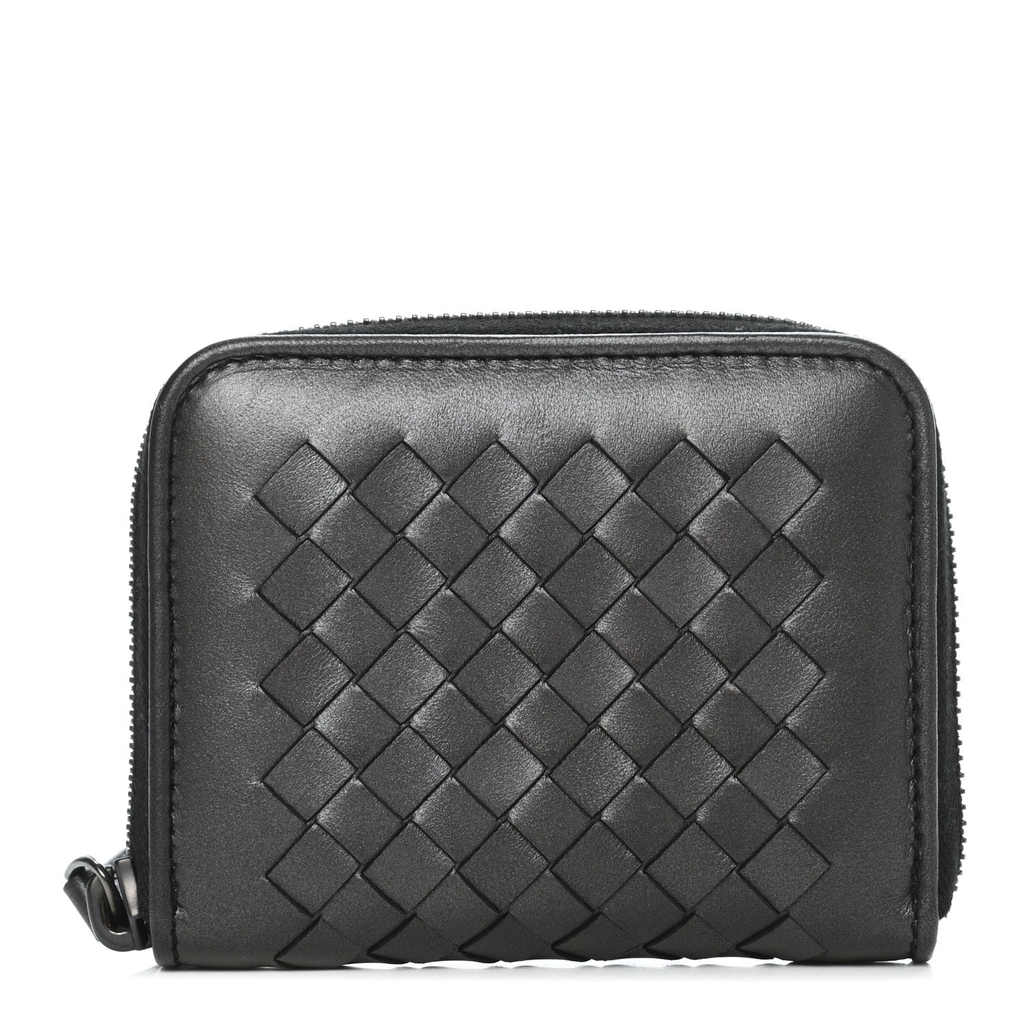 Bottega Veneta Nappa Intrecciato Zip Around Coin Purse Black 1 of 7