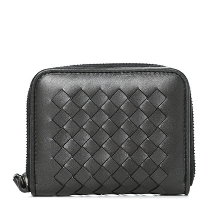 Bottega Veneta Nappa Intrecciato Zip Around Coin Purse Black 1 of 7