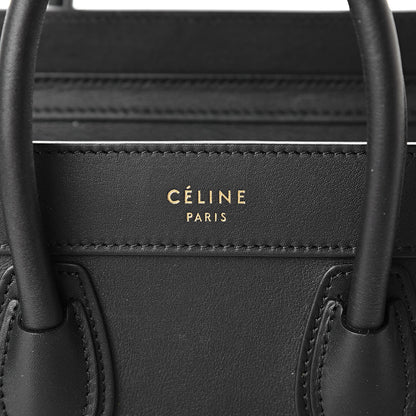 Celine Smooth Calfskin Nano Luggage Black 6 of 11
