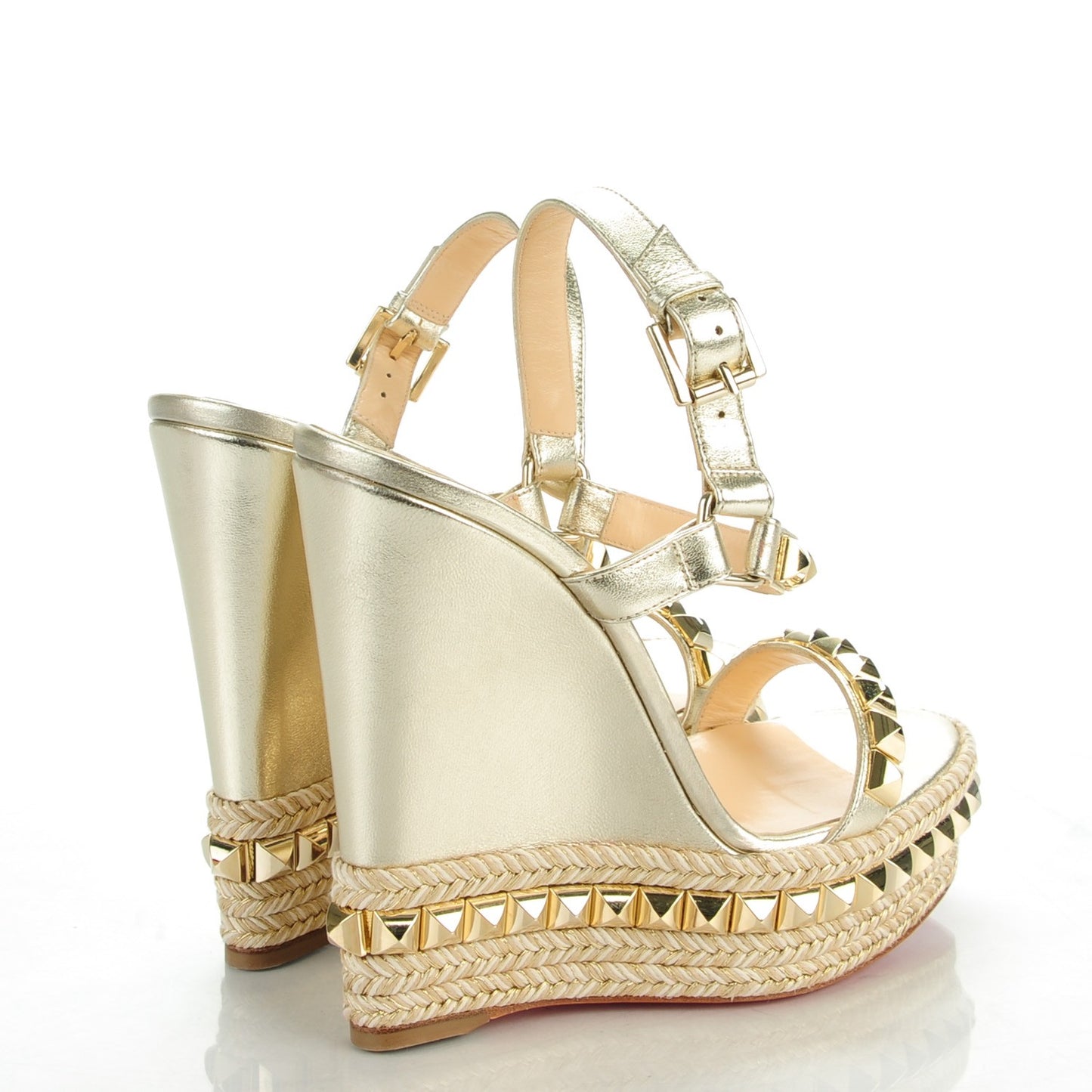 Nappa Silk Cataclou 140 Wedge Sandals 37 Sahara Light Gold