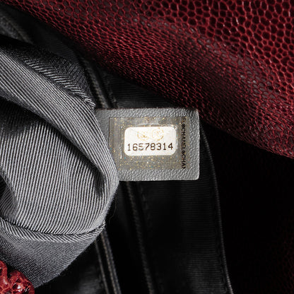 Chanel Grained Calfskin Maxi Elastic Flap Burgundy 8 of 8
