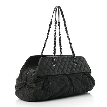 Chanel Iridescent Calfskin Chic Quilt Bowling Bag Black 3 of 11