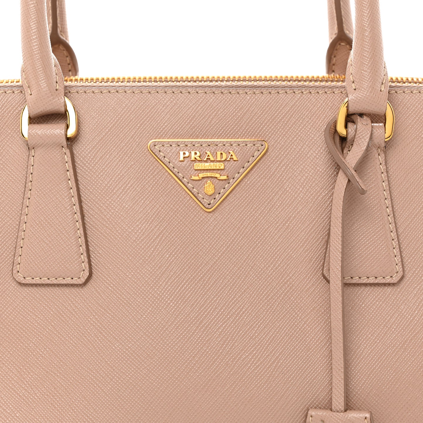 Saffiano Lux Small Galleria Double Zip Tote Cipria