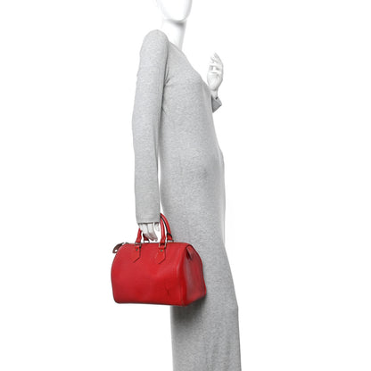Louis Vuitton Epi Speedy 25 Castillan Red 2 of 12